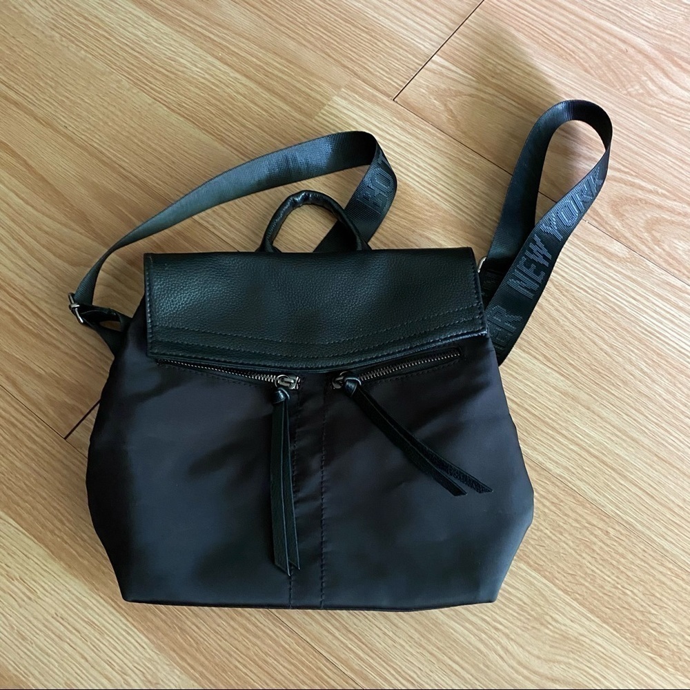 Botkier New York Black Clasp Zip Nylon Backpack